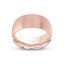 Rose gold ring polished finish domed style 10mm width on white background