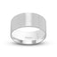 Brushed white gold wedding band 10mm width
