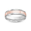 14k gold two tone wedding band rose gold white 6mm width