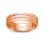 Ivanov's Grooved Elegance - 6mm Men's Wedding Band with Brushed Finish