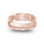 Brushed rose gold wedding band 14k gold polished stepped edges