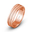 Ivanov's Grooved Elegance - 6mm Men's Wedding Band with Brushed Finish