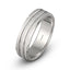 Ivanov's Grooved Elegance - 6mm Men's Wedding Band with Brushed Finish