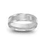 14k white gold wedding ring brushed finish polished stepped edges 6mm width