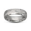 14k white gold mens wedding band brushed finish wave design polished edges 6mm