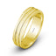 Ivanov's Grooved Elegance - 6mm Men's Wedding Band with Brushed Finish