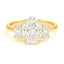 Tree stone oval diamond engagement ring yellow gold 14k