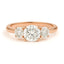 Three stone round diamond engagement ring rose gold