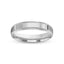 Silver gold wedding band polished finish mill-grained edges 4mm with 'IVANOV' engraving on a white background