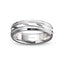White gold ring brushed finish diagonal grooved polished beveled edges 6mm width with 'IVANOV' branding on a white background