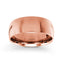 14k rose gold wedding band polished dome 8mm