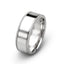 White Gold Wedding Ring Polished center mill grained edges 8mm wide