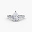 Three-Stone Engagement Ring Pear Shaped Diamond with Pavé Band 5