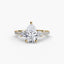 Three-Stone Engagement Ring Pear Shaped Diamond with Pavé Band 5