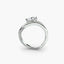Silver ring with a diamond on a white background