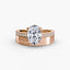Wide Solitaire Engagement Ring with Pavé Band