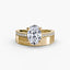 Wide Solitaire Engagement Ring with Pavé Band
