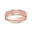 14k rose gold mens wedding ring hammered finish polished stepped edges 6mm