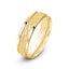 14k yellow gold wedding ring hammered finish polished stepped edges 6mm Ivanov