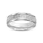 14k white gold wedding ring scratched finish polished stepped edges 6mm width