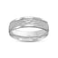 14k 18k white gold or platinum mens wedding ring hammered finish polished stepped edges 6mm