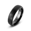 Black brushed domed tungsten ring 6mm