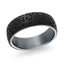 The Nightvein carbon fiber men's wedding band with tantalum interior and geometric pattern 7mm width