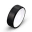 Black brushed tungsten ring polished beveled edges white ceramic sleeve inside the ring 8mm
