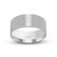 White gold brushed finish wedding band flat style 9mm width Ivanov
