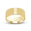 Yellow gold brushed finish wedding band flat style 9mm width Ivanov
