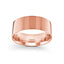 14k rose gold mens wedding band polished flat 9mm