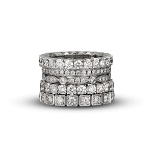 Stackable diamond wedding rings