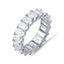 Emerald cut diamond eternity ring white 14k 18k white gold