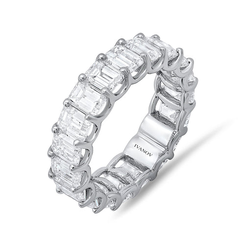 Resplendent Eternity -  Emerald Cut Lab-Grown Diamond Wedding Band