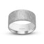 Polished white gold wedding band flat style 10mm width