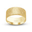 Flap finish yellow gold wedding band flat style 10mm width IVANOV