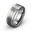 Gray tungsten ring brushed center grooved polished edges 8mm