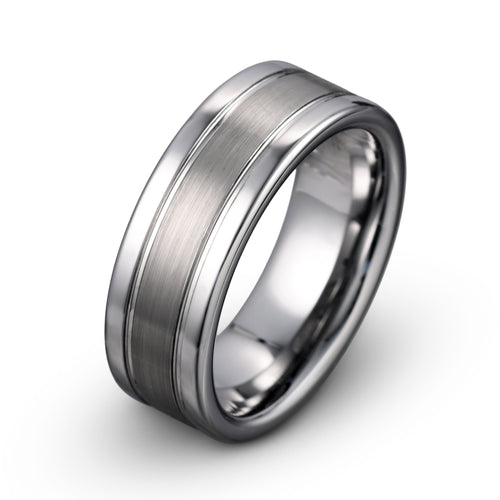 Andreas Tungsten Men's Wedding Band 8mm