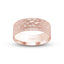 Hammered rose gold wedding ring flat style 8mm width