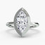 The Novara marquise cut diamond bezel setting solitaire engagement ring in white gold