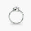Side view of The Novara showing marquise diamond in protective white gold bezel with pointed ends secured