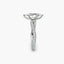 Platinum marquise ring with a micro pave diamond on twisted band on a white background