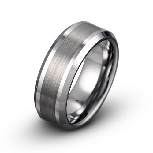 Konstantinos-Tungsten Men's Wedding Band with Brushed Finish