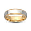 A 14K gold two-tone men's wedding band with high-polished gold and mill-grained edges, from Ivanov Jewelry.