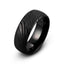 Black tungsten ring domed mokume gane