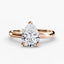 The Zevara pear shaped diamond double prong solitaire engagement ring in rose gold