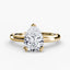 The Zevara pear shaped diamond double prong solitaire engagement ring in yellow gold