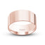 Polished rose gold wedding band flat style 10mm width