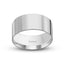 Polished white gold wedding band flat style 10mm width