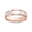 14k gold two tone wedding band rose gold white 6mm width
